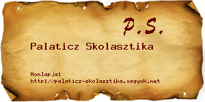 Palaticz Skolasztika névjegykártya